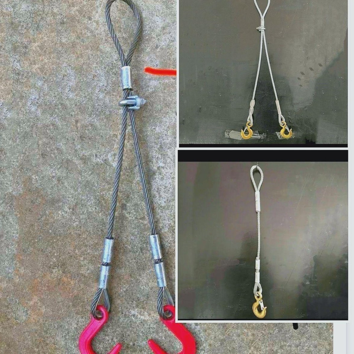 钢丝绳带钩子宽口钩吊具起重吊具钢丝绳挂钩吊索绳钢丝绳配件大全