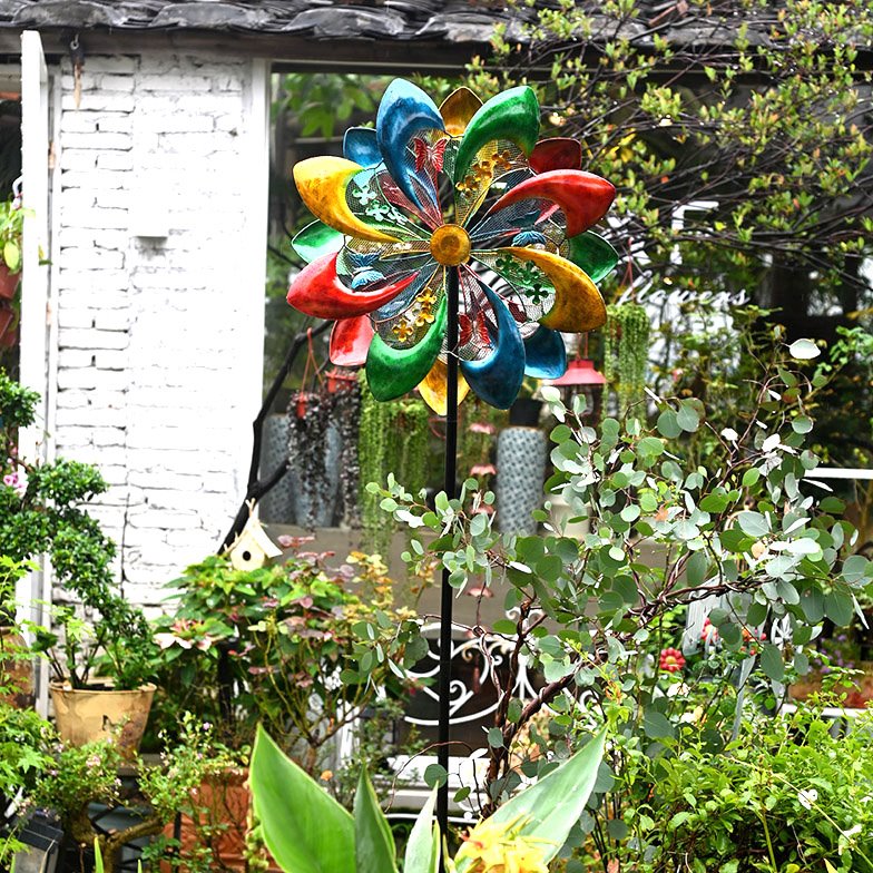 户外花架大风车花园阳台布置农场造景铁艺网红庭院子创意装饰摆件