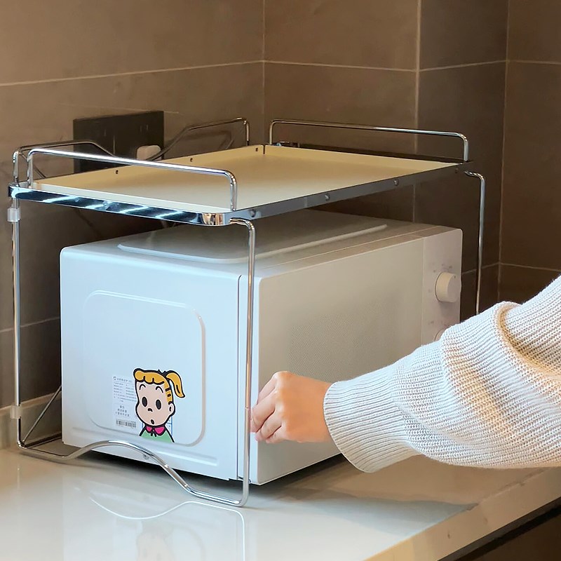 厨房灶台上收纳置物架p微波炉烤箱架子台面多功能家用加粗加厚支