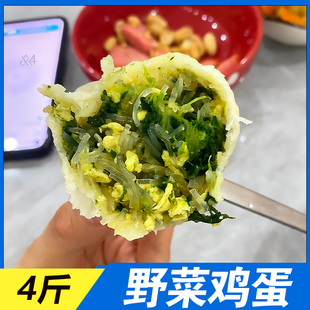 野菜鸡蛋4袋荠菜茴香鸡蛋素三鲜饺子粉条白菜豆腐韭菜蒸饺80个4斤