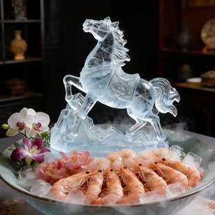 2026马年冰雕硅胶模具食品级DIY刺身冷盘食盒造景摆盘冰雕磨具