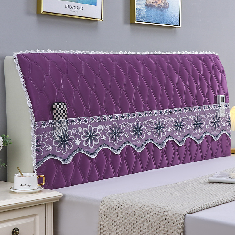 床头罩全包绒布夹棉加厚床头罩皮床头通用防尘罩轻W奢实木床头套