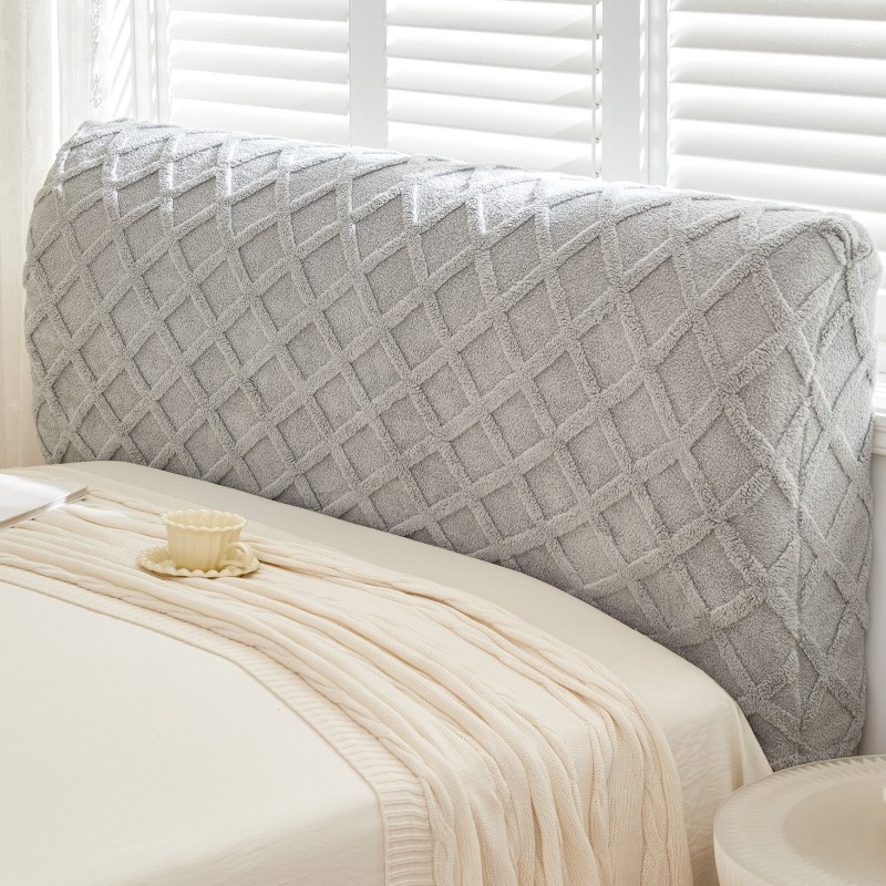 舒棉绒床头套罩新款奶油风床头改造神器实木软包通U用防尘床头罩