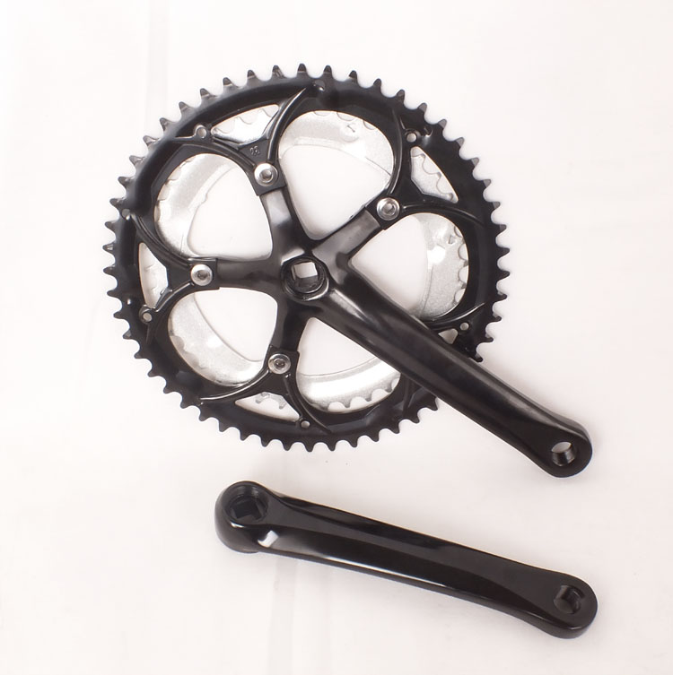 公路车牙盘双盘曲柄 折叠自行车赛车变速大S齿轮盘铝合金曲柄