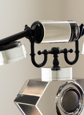 现代轻奢高级感水晶电话机摆件客厅电视柜办公室桌面样板间装饰品