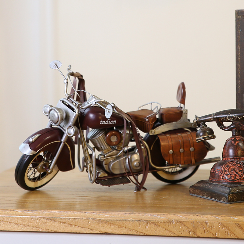 复古老式BM摩托车摆件创意商场橱窗工艺装饰品拍摄道具摆设