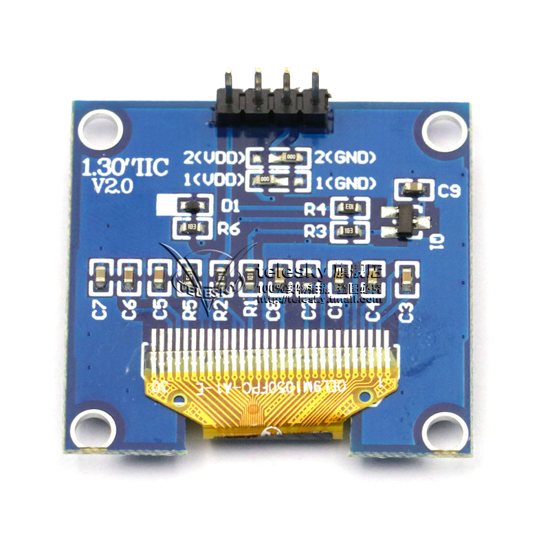 1.3寸OLED显示屏12864液晶屏模块1.3寸显示模块IIC接口供大量白色