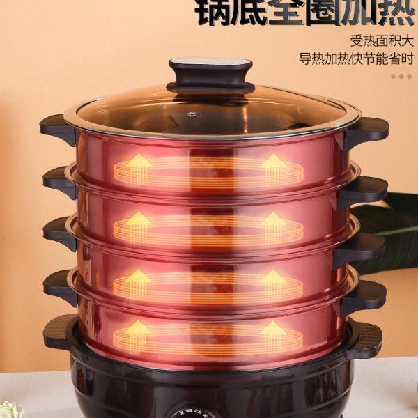 保温菜罩新款2023五层电加热大容量加厚不锈钢多层大号热饭菜神器