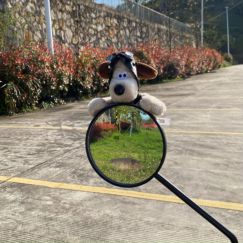 飞行员掌门狗电瓶电动车装饰小配件摩托后视镜公仔挂件装饰品玩偶