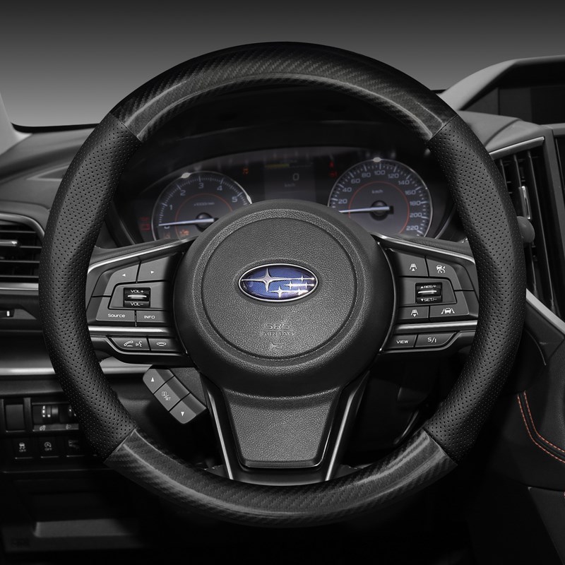 适用斯巴鲁森林人傲虎xv力狮BRZ方向盘套四季通用碳纤维超薄