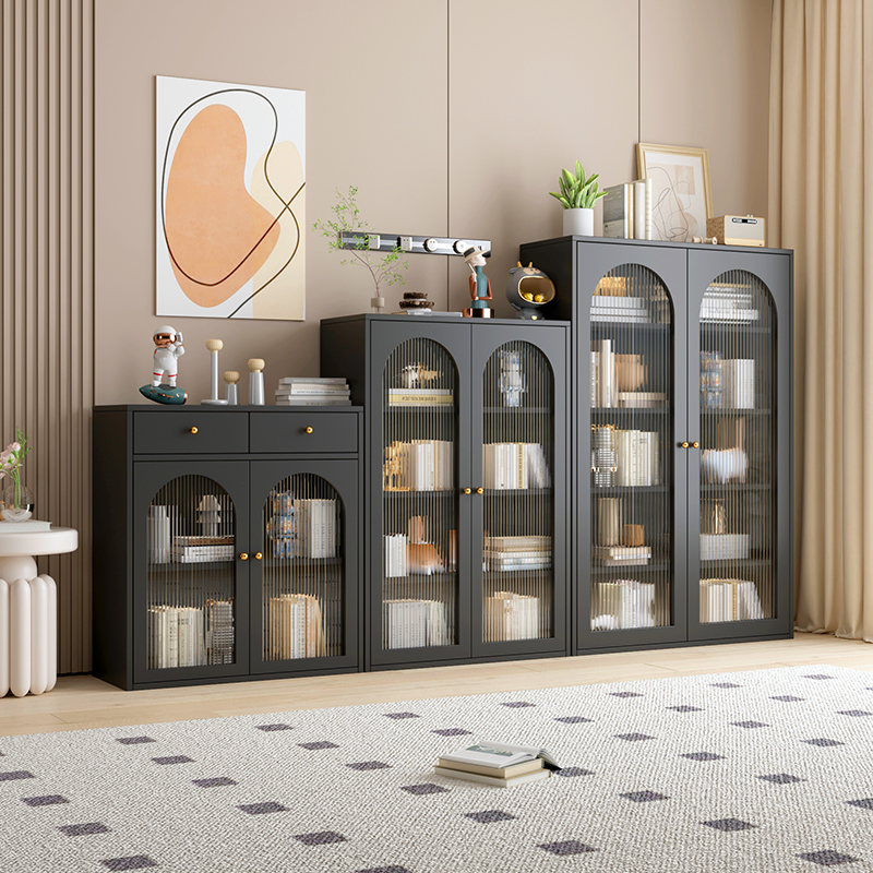 钢制收纳柜家f用客厅餐边柜落地储物柜多层大容量置物柜铁皮柜子