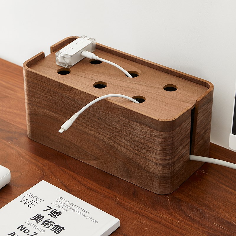 电线收纳盒插座电源线集线盒插线板桌面理线盒插排遮挡装饰遮丑盒