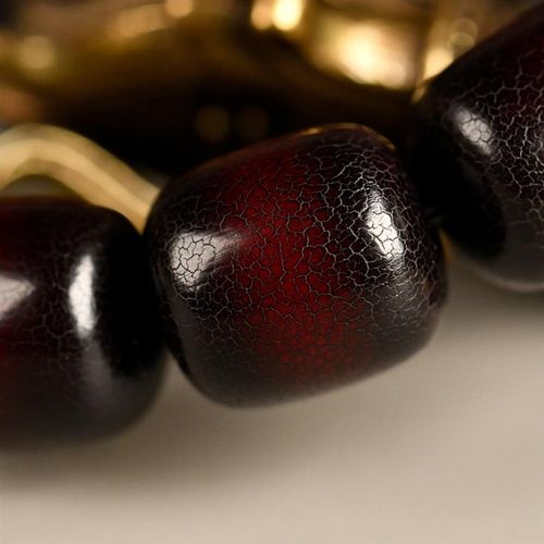 高端收藏级送礼物老菩提根手串大单圈开片包浆手持文玩男款精品