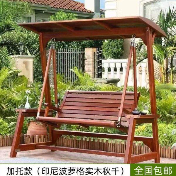 户外庭院防腐木秋千室内休闲双人吊椅阳台儿童摇椅花园支架荡秋千