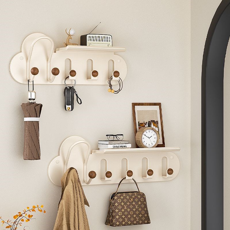 入户门挂衣钩高级入户玄关v挂衣架墙上打孔高级感墙面置物架卧室