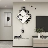 钟表挂钟大气时尚 时钟挂墙2023装 饰客厅家用餐厅简约现代新款 网红