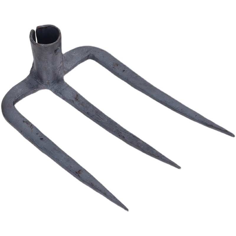 三齿钉耙手工锻打耙子农具铁耙农B用四齿耙头除草工具四齿锄头松