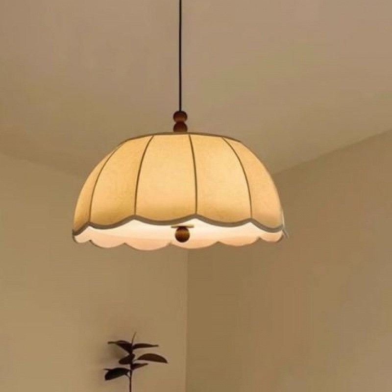 布艺吊灯南洋风卧室吊灯奶油餐厅吊灯中I古侘寂风民宿吊灯法式复