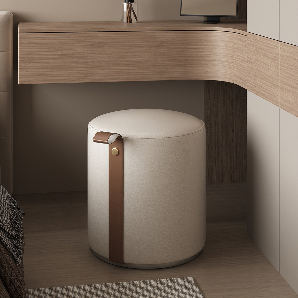 化妆凳轻奢高级感主卧室旋转化妆椅梳妆台单N独凳子实木圆凳梳妆,住宅家具,梳妆凳,淘宝优惠券,粉丝福利购,淘宝优惠卷