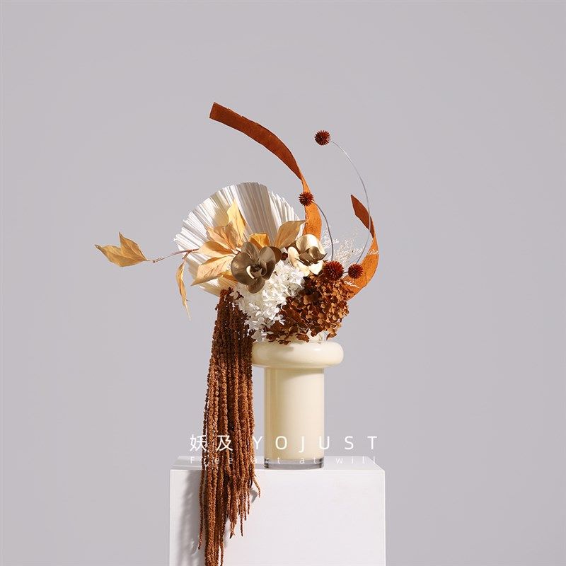 妖及 现代简约琉璃艺术花器花艺A 样板间售楼处酒店餐厅家居装饰,家居饰品,花瓶,淘宝优惠券,粉丝福利购,淘宝优惠卷