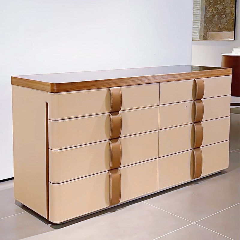 新中式实木八斗柜2025新款现代简约客厅卧室储R物收纳柜轻奢首饰