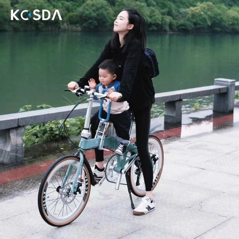 KOSDA亲子折叠自行车带娃22A寸超轻便携女款变速母子车带小孩单车