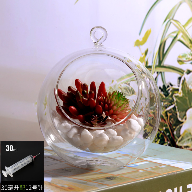 仓鼠冰窝降温散热透明双层t注水玻璃球养鼠器养花吊椅水培花瓶摆