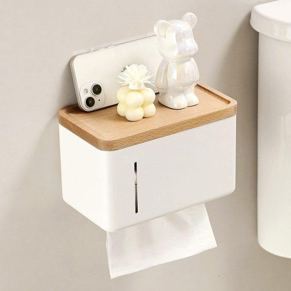 cmeo白色厕纸盒防水卷纸筒放卫生纸置物架卫生间纸巾盒厕所抽纸盒