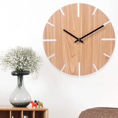 Nordic Retro Wooden Wall Clock Corridor Living Room Decorati
