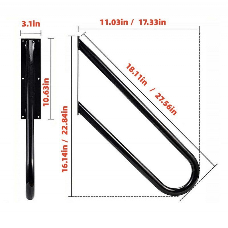 车库壁挂式防撞扶n手浴室扶手室内外黑色门廊栏杆楼梯扶手