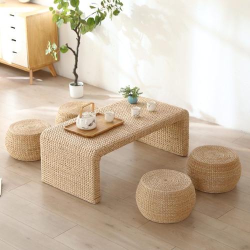 草编小茶几日式榻榻米飘窗桌简约创意茶桌家用炕桌矮桌窗台小桌子