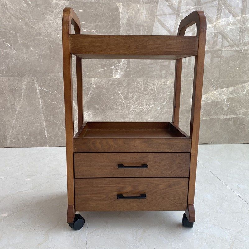 美容院实木美甲美发置物手推车双层抽屉美容床工具收纳小推车滑轮,商业/办公家具,千层架,淘宝优惠券,粉丝福利购,淘宝优惠卷