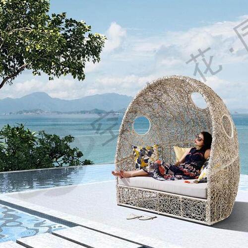 帝加格霖兰躺床户外泳池沙滩度假酒店花园休闲家具沙发藤编沙滩