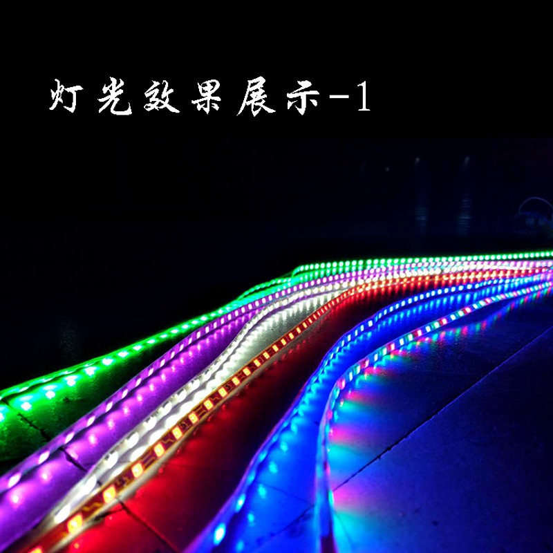 踏板摩托车彩灯鬼火改装灯条爆闪跑马灯眉灯超亮装饰LED软条灯带