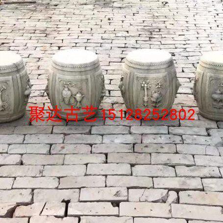 汉白玉仿古石雕鼓凳石凳石墩花墩方墩石凳子石鼓花几石座鼓墩圆凳