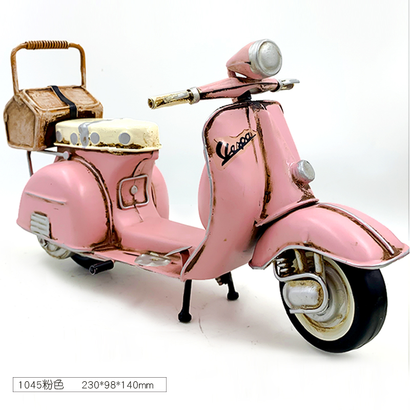 复古摩托车模型工艺品摆件家居客厅玄关电视柜铁艺创意装饰品摆设