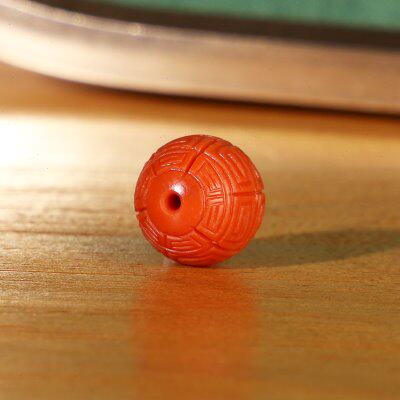 建廷 原矿瓦西南红回纹珠散珠单颗单珠 苏工精工雕刻高品配珠配饰