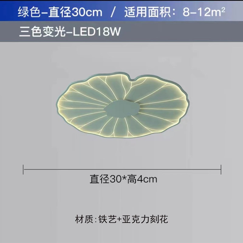 现代简约荷花创意造型客厅大气吸顶灯原木风卧室20S25年新款吸顶