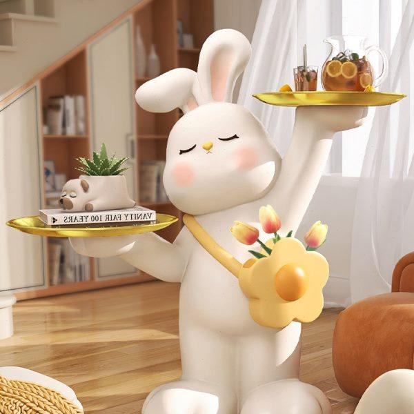 大型落地兔子摆件网红电视柜客厅沙发旁边家居装饰品礼物乔迁新居,家居饰品,落地摆件,淘宝优惠券,粉丝福利购,淘宝优惠卷