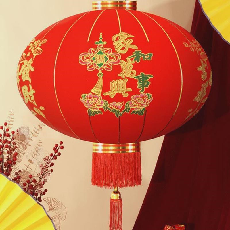 大红灯笼植绒广告春节结婚装x饰灯笼国庆户外防水灯笼挂饰喜庆宫