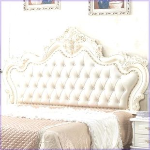 欧式床头板 软包床靠背1.8米法式床头烤漆公主床头新款床头板双人