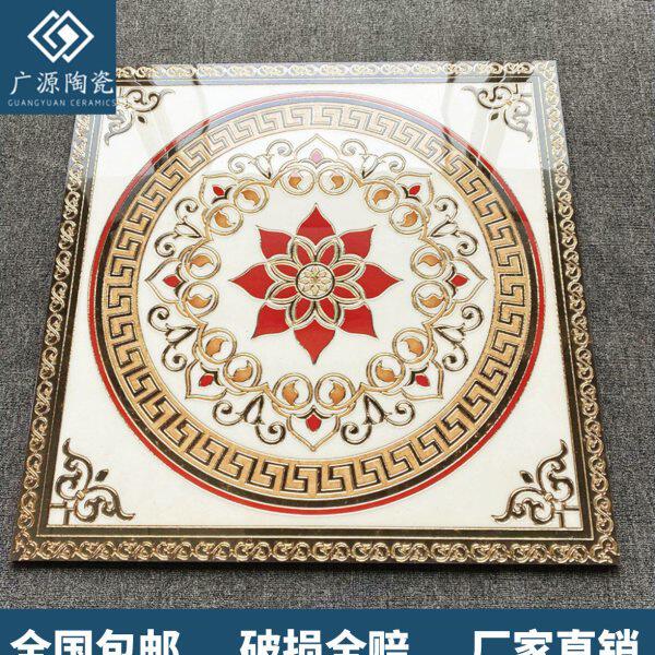 客厅餐厅入户玄关800X800单片拼花瓷砖 微晶石地砖过道走廊地毯花