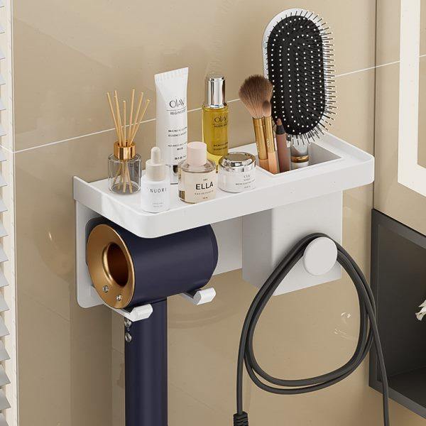 白色吹风机置物架免打孔卫生间电吹风支架壁挂风筒收纳挂架子,家庭/个人清洁工具,吹风机置物架,淘宝优惠券,粉丝福利购,淘宝优惠卷