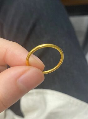 简约时尚素圈戒指女古法光圈指环小众设计感百搭食指戒叠戴素戒潮