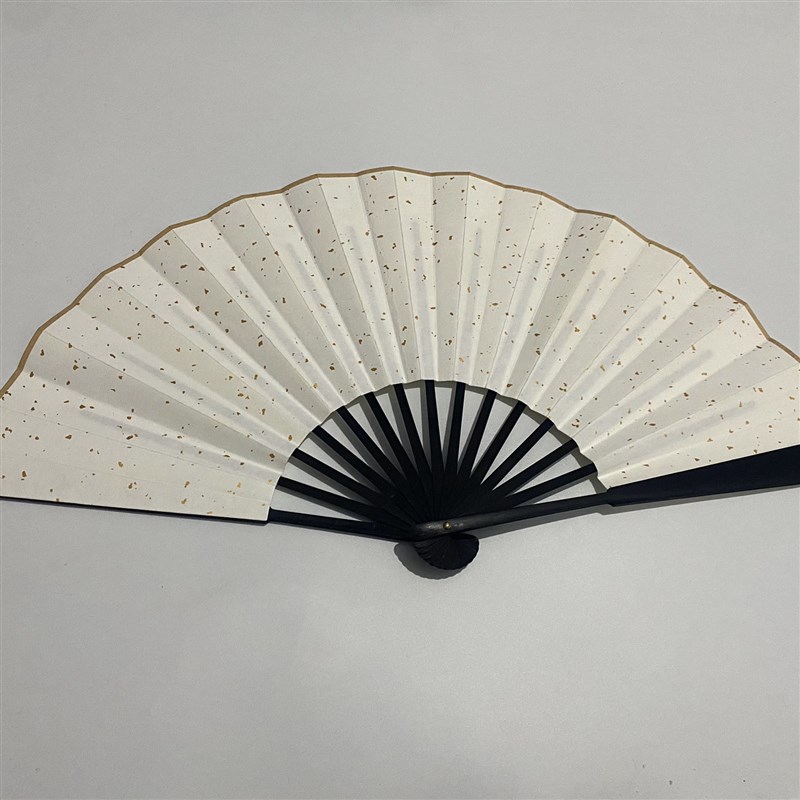 彩色宣纸折扇中国风红黄蓝黑泥金B扇子空白洒金扇面书法创作用包