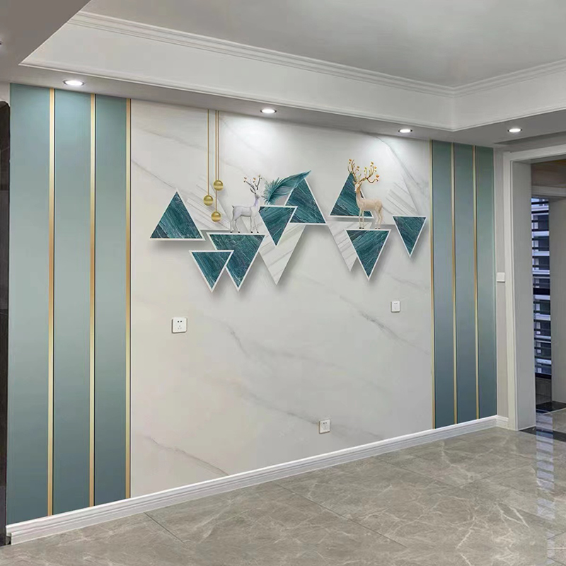 销大气风电视背景墙壁纸现代简约客厅墙布HO立体线条高级感影视墙