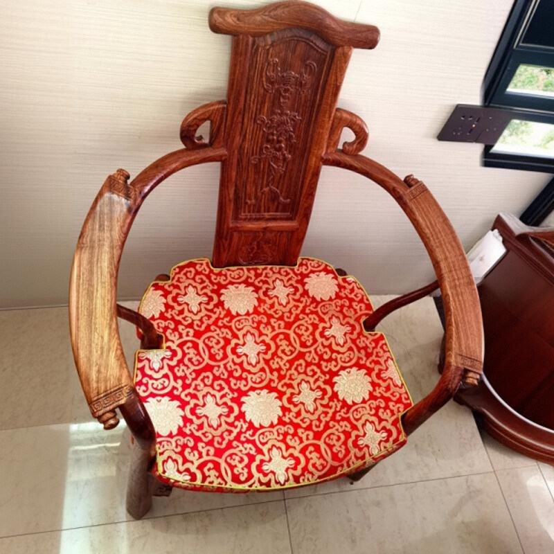 红木茶椅子坐f垫实木茶桌圈椅喝茶座垫中式垫子泡茶椅垫弧形椅子
