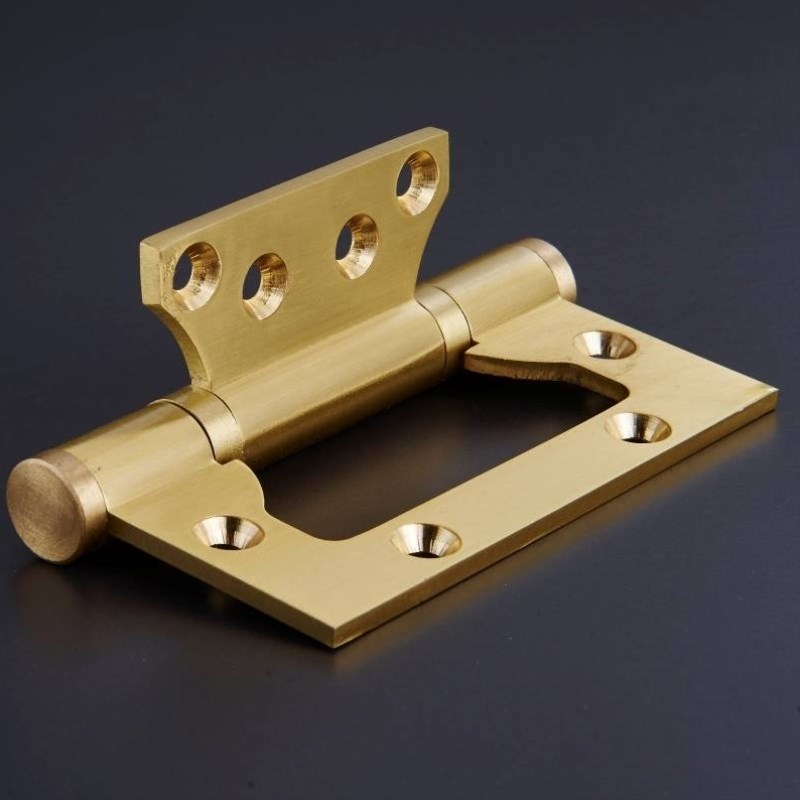 道鲁静音免开槽全铜n加厚子母合页木门黑色折页活页铰链4寸1片