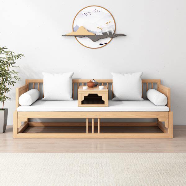 实木罗汉床新中式小户型沙发组合客厅现代简约禅意伸缩木塌床