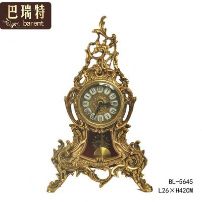 巴瑞特原装进口青铜复古全铜带钟摆路易十五风格装饰摆件座钟时钟